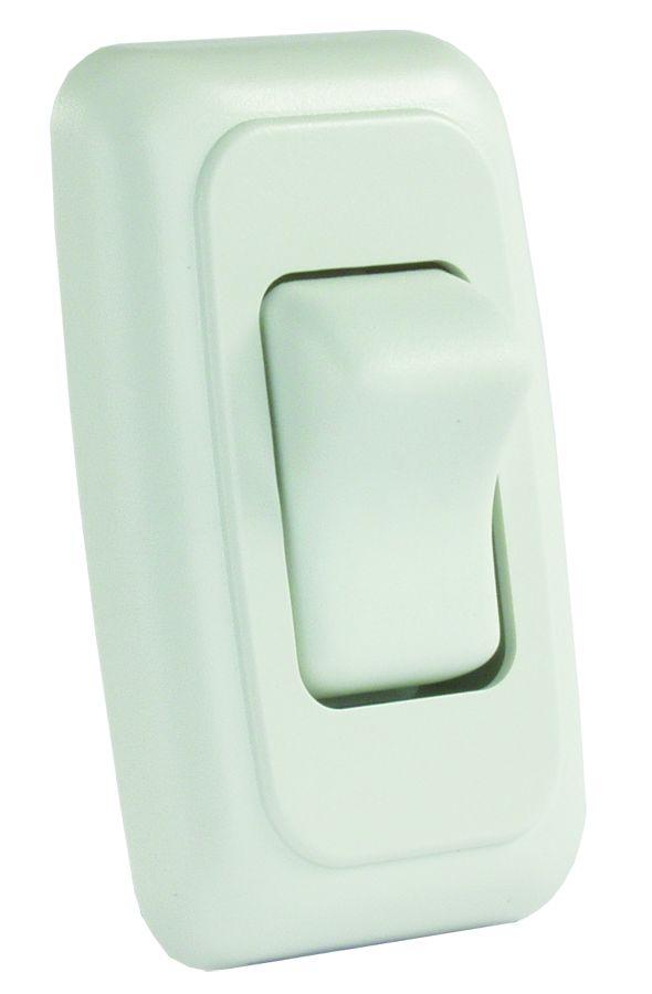 JR PRODUCTS 12005 White Single SPST On-Off Switch with Bezel - The Twister Group Tools product