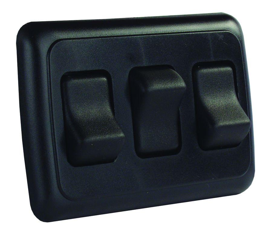JR PRODUCTS 12245 Black Triple SPST On-Off Switch with Bezel - The Twister Group Tools product