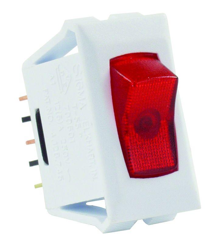 JR PRODUCTS 12505 Red/White SPST Illuminated On/Off Switch - The Twister Group Tools product