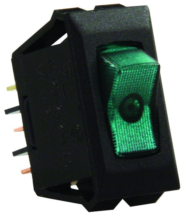 JR PRODUCTS 13695 Green/Black SPST Illuminated On/Off Switch - The Twister Group product