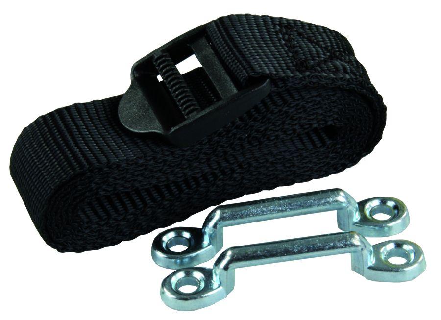 JR PRODUCTS 17544 Battery Box Strap; Use To Secure Any Battery Or Battery Box; 54 Inch Length; Black; With Chrome Plated Hardware - High quality product image showing JR PRODUCTS 17544 Battery Box Strap; Use To Secure Any Battery Or Battery Box; 54 Inch Length; Black; With Chrome Plated Hardware details and features