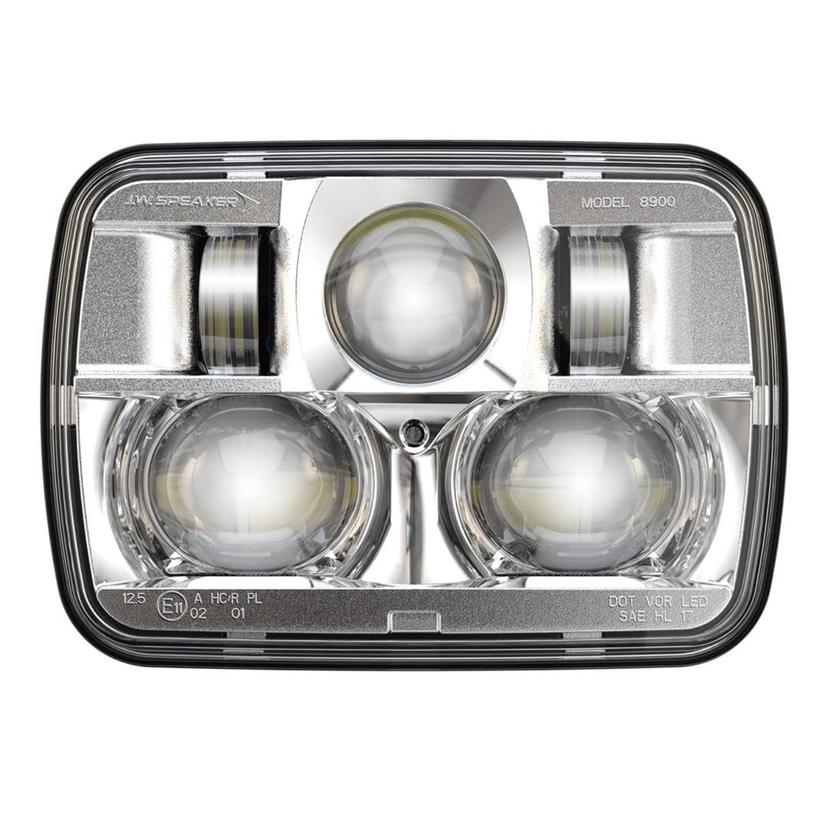 JW SPEAKER 0554471 12-24V DOT/ECE LED RHT High & Low Beam Headlight with Chrome Inner Bezel