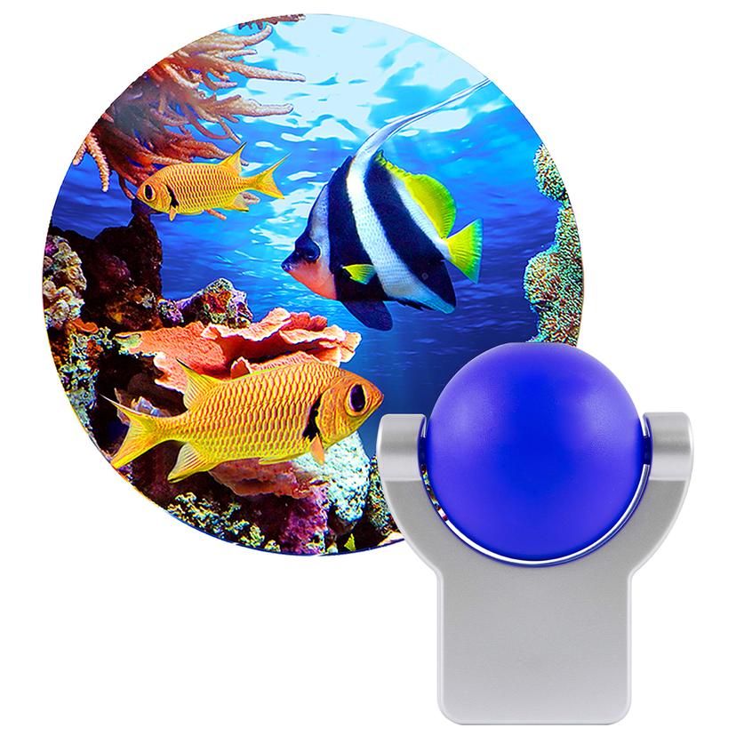 JASCO 11296 Tropical Fish LED Night Light Projector, Plug-In, Light Sensing, Auto On/Off, Dusk-to-Dawn Sensor, Projector Ocean/Sea