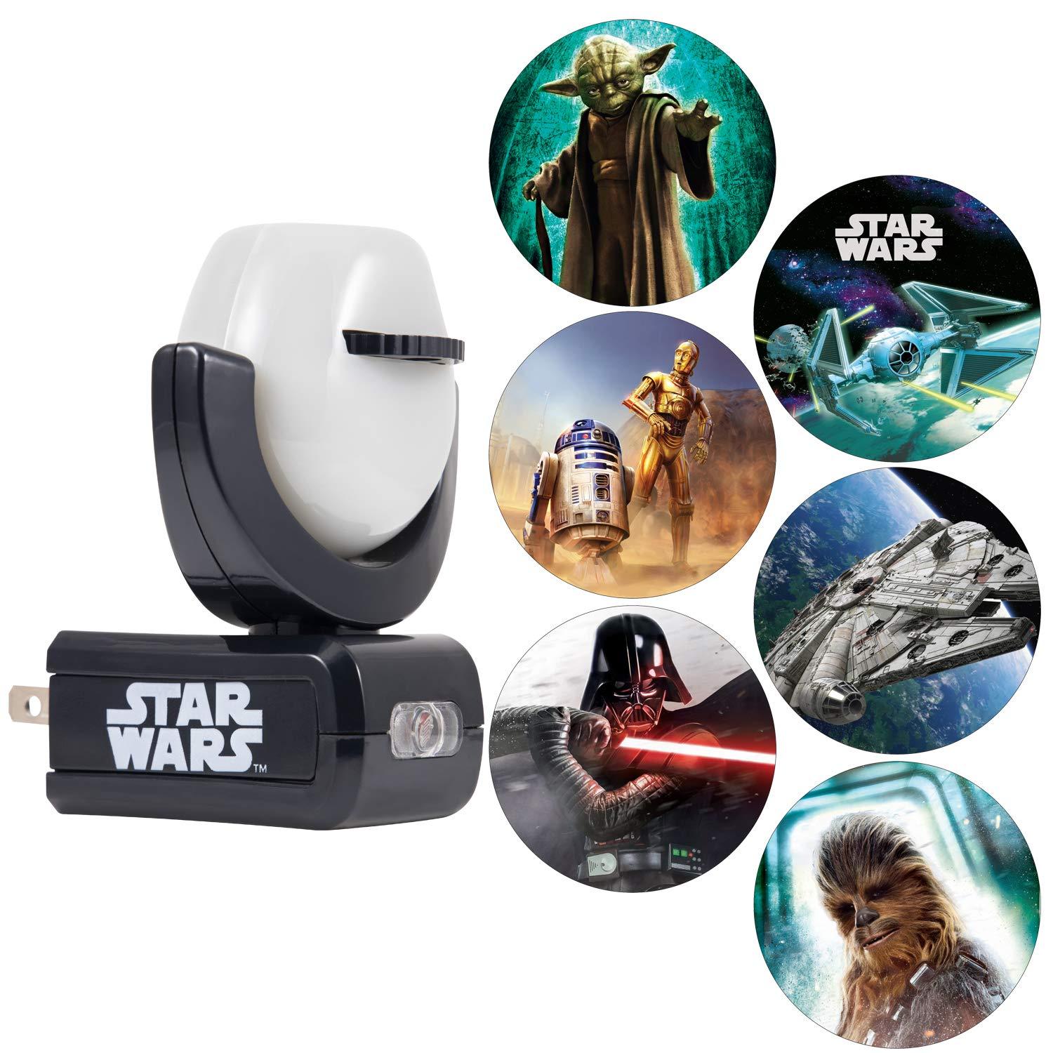 JASCO 43646 Star Wars LED Night Light Projector, Galaxy Projector, Plug-in, Dusk-to-Dawn,Mood Lighting, for Kids, Adults, Collectors, Game Room, Bedroom, Hallway, Nursery - High quality product image showing JASCO 43646 Star Wars LED Night Light Projector, Galaxy Projector, Plug-in, Dusk-to-Dawn,Mood Lighting, for Kids, Adults, Collectors, Game Room, Bedroom, Hallway, Nursery details and features