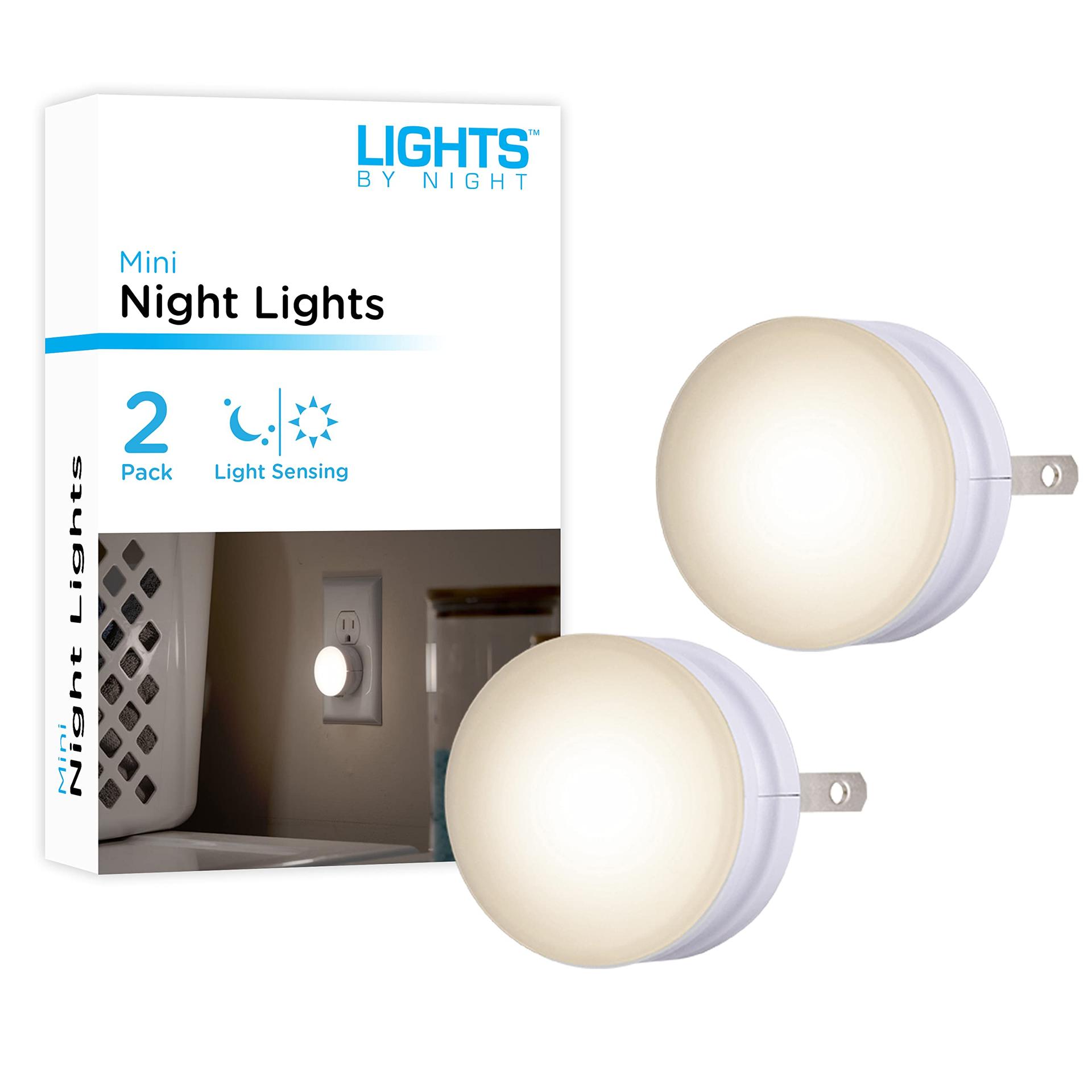 JASCO 43950 Lights by Night Mini LED Night Light, Plug-In, Dusk to Dawn Sensor, Warm White, Compact, Ambient Lighting, LED Lights for Bedroom, Bathroom, Nursery, Hallway, Kitchen, 2 Pack - High quality product image showing JASCO 43950 Lights by Night Mini LED Night Light, Plug-In, Dusk to Dawn Sensor, Warm White, Compact, Ambient Lighting, LED Lights for Bedroom, Bathroom, Nursery, Hallway, Kitchen, 2 Pack details and features