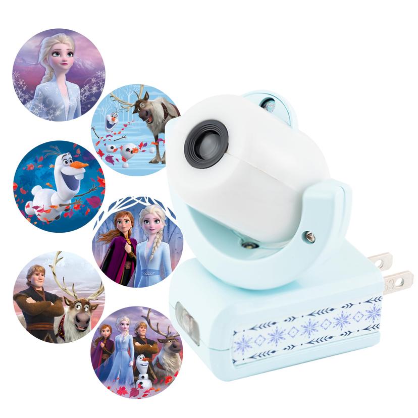 JASCO 45028 Disney Frozen 2 LED Kids Night Light, Projector, Plug-in, Dusk-to-Dawn, UL-Listed, Elsa, Anna, Olaf Ideal for Hallway, Bedroom, Nursery, Playroom, Gaming Room