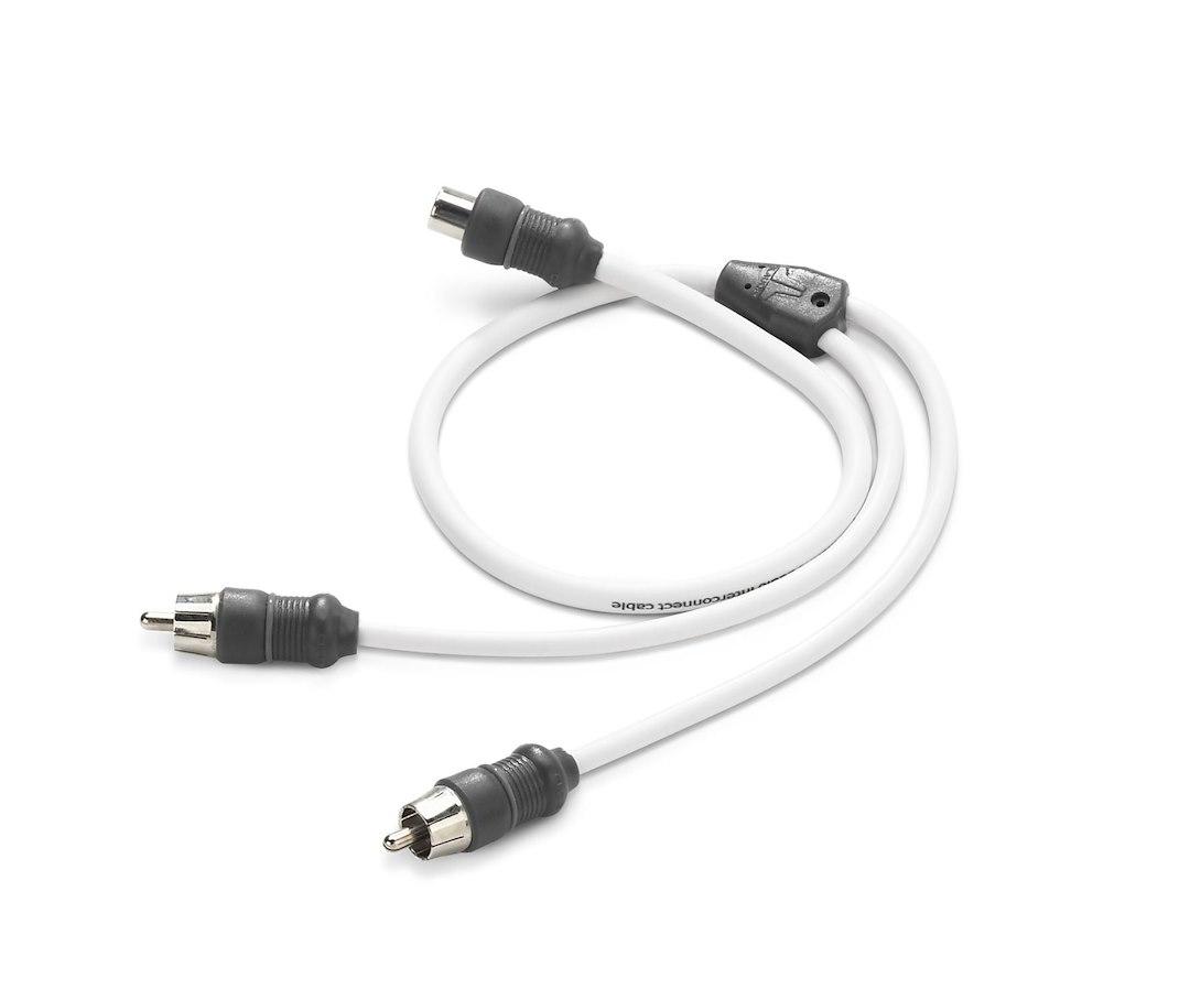 JL AUDIO 010-13552-00 XMD-WHTAICY-1F2M, 2-Channel Y-Adaptor 1 Female Jack To 2 Male RCA Plugs; White Cable With Black Connector - High quality product image showing JL AUDIO 010-13552-00 XMD-WHTAICY-1F2M, 2-Channel Y-Adaptor 1 Female Jack To 2 Male RCA Plugs; White Cable With Black Connector details and features