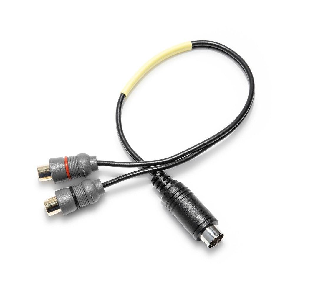 JL AUDIO 010-13857-00 MMC-SXM/AUX, Adaptor Cable; Used To Convert MediaMaster Radio SiriusXM Connector Into A Pair Of Analog Auxiliary Inputs; Black Cable With Black/ Gray Connector; Not Compatible With MM80-HR Radio - The Twister Group Tools product