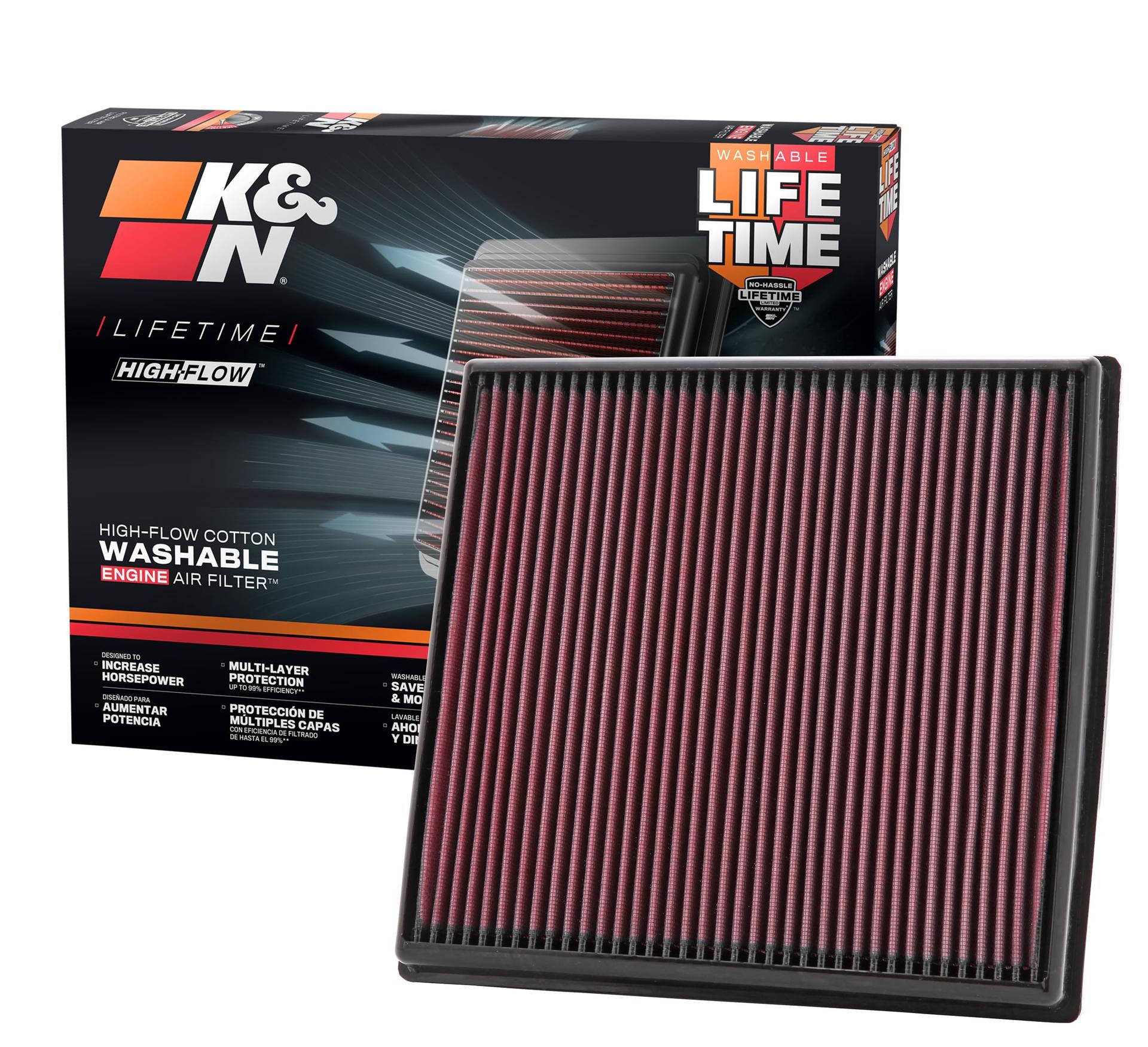 K&N FILTER 33-2428 Engine Air Filter: Increase Power & Acceleration, Washable, Premium, Replacement Car Air Filter: Compatible with 2008-2019 BMW L6 3.0L (640i, X6, X5, X4, X3, 535i, 740i, ActiveHybrid) - High quality product image showing K&N FILTER 33-2428 Engine Air Filter: Increase Power & Acceleration, Washable, Premium, Replacement Car Air Filter: Compatible with 2008-2019 BMW L6 3.0L (640i, X6, X5, X4, X3, 535i, 740i, ActiveHybrid) details and features