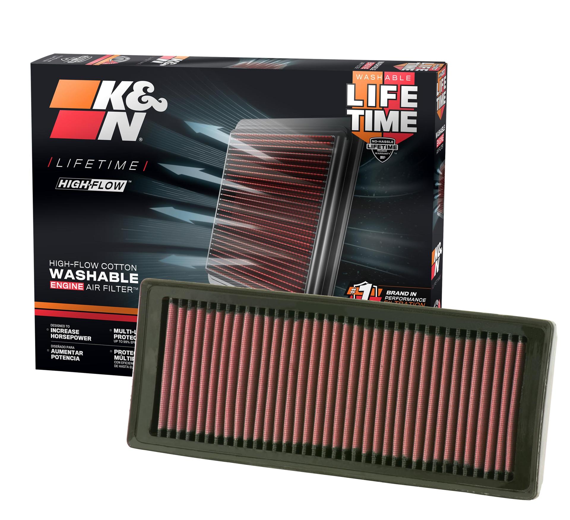 K&N FILTER 33-2945 Engine Air Filter: Increase Power & Acceleration, Washable, Premium, Replacement Car Air Filter: Compatible with 2007-2017 Audi L4 1.8/2.0L (A5 Quattro, Q5, A4, A5) - High quality product image showing K&N FILTER 33-2945 Engine Air Filter: Increase Power & Acceleration, Washable, Premium, Replacement Car Air Filter: Compatible with 2007-2017 Audi L4 1.8/2.0L (A5 Quattro, Q5, A4, A5) details and features