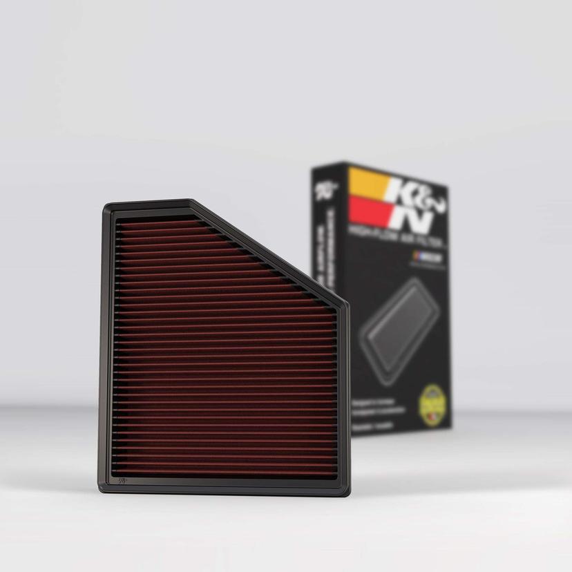 K&N FILTER 33-5047 Engine Air Filter: Increase Power & Acceleration, Washable, Premium, Replacement Car Air Filter: Compatible with 2016-2019 Chevy Camaro (SS, ZL1) V8