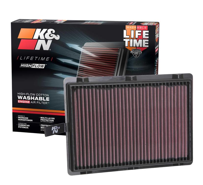 K&N FILTER 33-5075 Engine Air Filter: Reusable, Clean Every 75,000 Miles Replacement Car Air Filter: Compatible 2015-20 KIA Sorento, 2020 KIA Telluride, 2017-18 HYUNDAI Sante Fe Sport, 2020 HYUNDAI Palisade