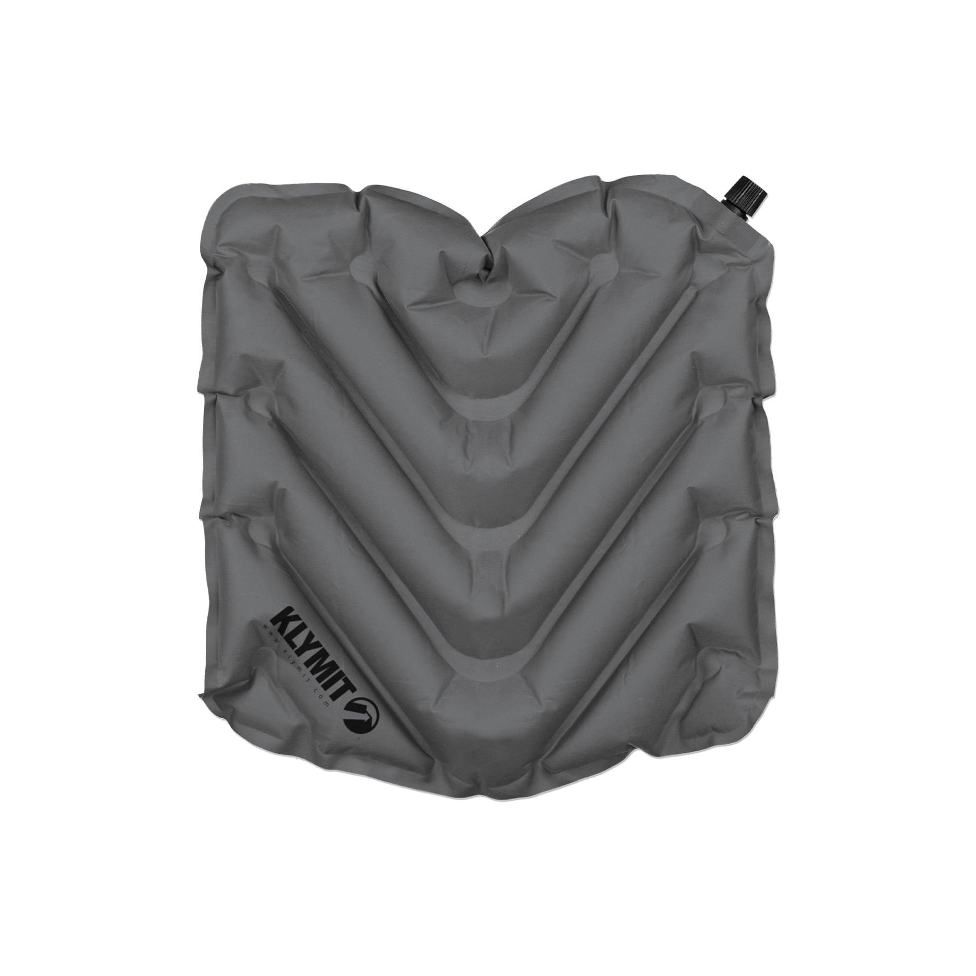 KLYMIT 12VSGR01B V Seat, Lightweight Inflatable Travel Cushion, Best for Camping, Bleachers, or Glassing Pad, Gray - High quality product image showing KLYMIT 12VSGR01B V Seat, Lightweight Inflatable Travel Cushion, Best for Camping, Bleachers, or Glassing Pad, Gray details and features