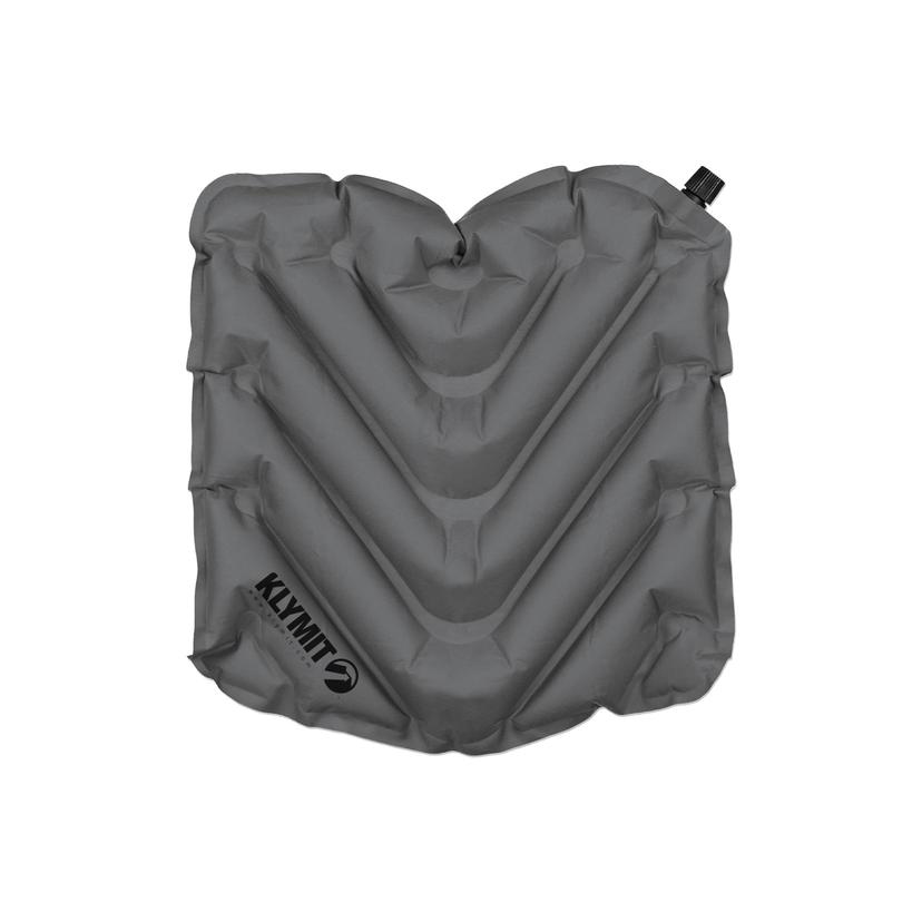 KLYMIT 12VSGR01B V Seat, Lightweight Inflatable Travel Cushion, Best for Camping, Bleachers, or Glassing Pad, Gray