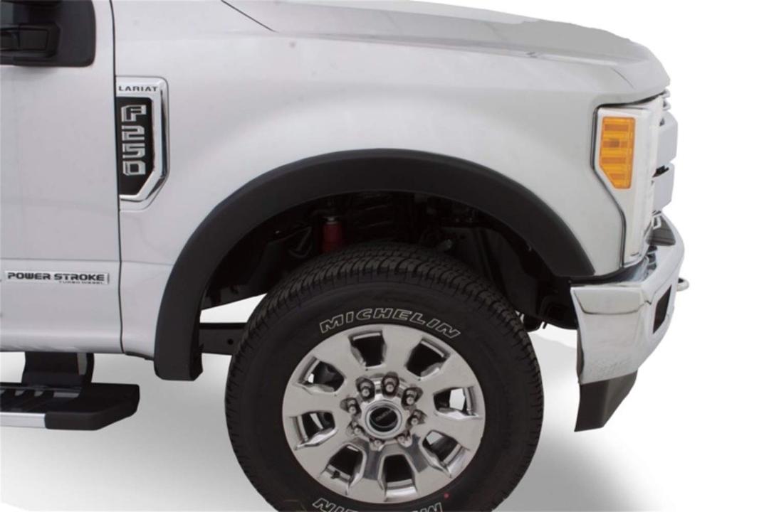 BUSHWACKER 20107-02 OE Style Factory Front Fender Flares | 2-Piece Set, Black, Smooth Finish Fits 2017-2022 Ford F-250, F-350, F-450 Super Duty - The Twister Group Tools product