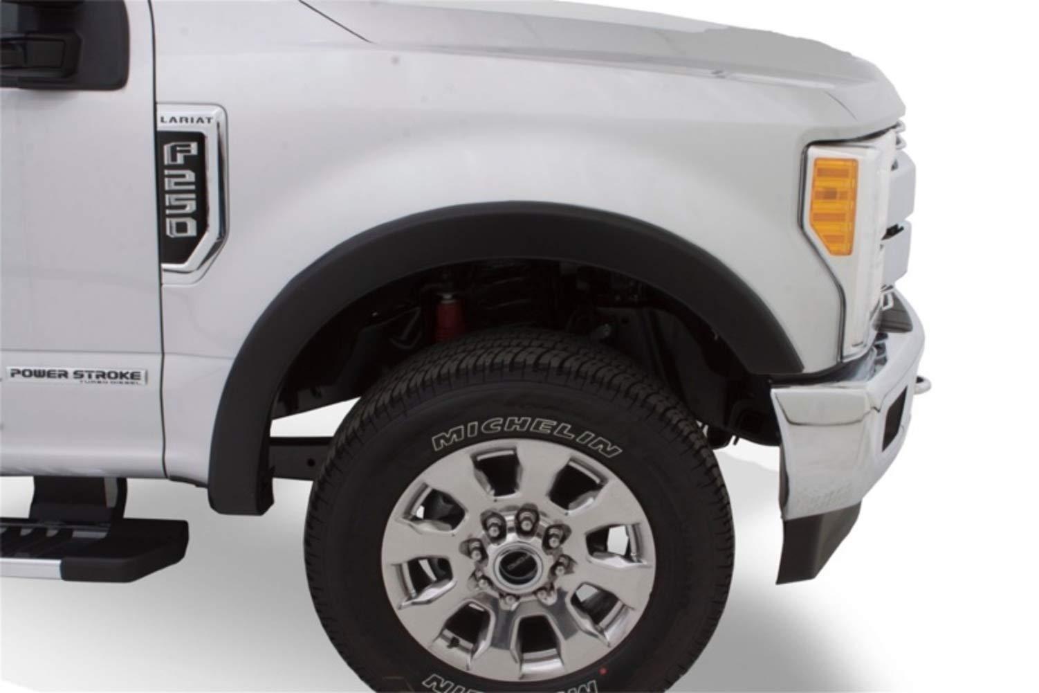 BUSHWACKER 20107-02 OE Style Factory Front Fender Flares | 2-Piece Set, Black, Smooth Finish Fits 2017-2022 Ford F-250, F-350, F-450 Super Duty - High quality product image showing BUSHWACKER 20107-02 OE Style Factory Front Fender Flares | 2-Piece Set, Black, Smooth Finish Fits 2017-2022 Ford F-250, F-350, F-450 Super Duty details and features