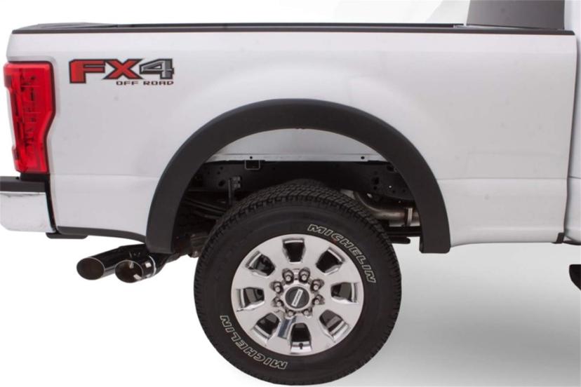 BUSHWACKER 20108-02 OE Style Factory Rear Fender Flares | 2-Piece Set, Black, Smooth Finish Fits 2017-2022 Ford F-250 w/ 6.8FT or 8.2FT Bed, F-350 Super Duty w/ 8.2FT Bed