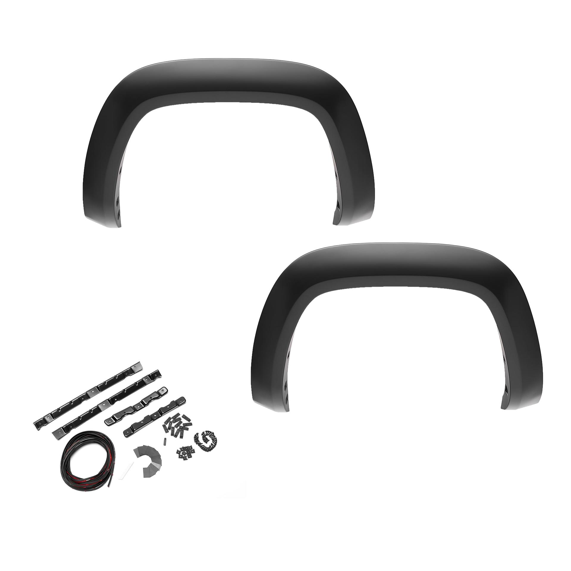 BUSHWACKER 20136-02 Extend-A-Fender Extended Rear Fender Flares | 2-Piece Set, Black, Smooth Finish Fits 2021-2024 Ford F-150 - High quality product image showing BUSHWACKER 20136-02 Extend-A-Fender Extended Rear Fender Flares | 2-Piece Set, Black, Smooth Finish Fits 2021-2024 Ford F-150 details and features