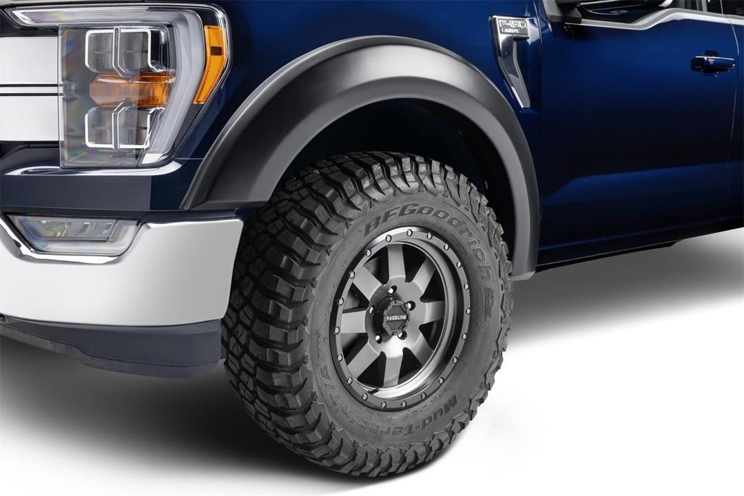 BUSHWACKER 20137-02 Extend-A-Fender Extended Front Fender Flares | 2-Piece Set, Black, Smooth Finish Fits 2021-2024 Ford F-150 - The Twister Group Tools product