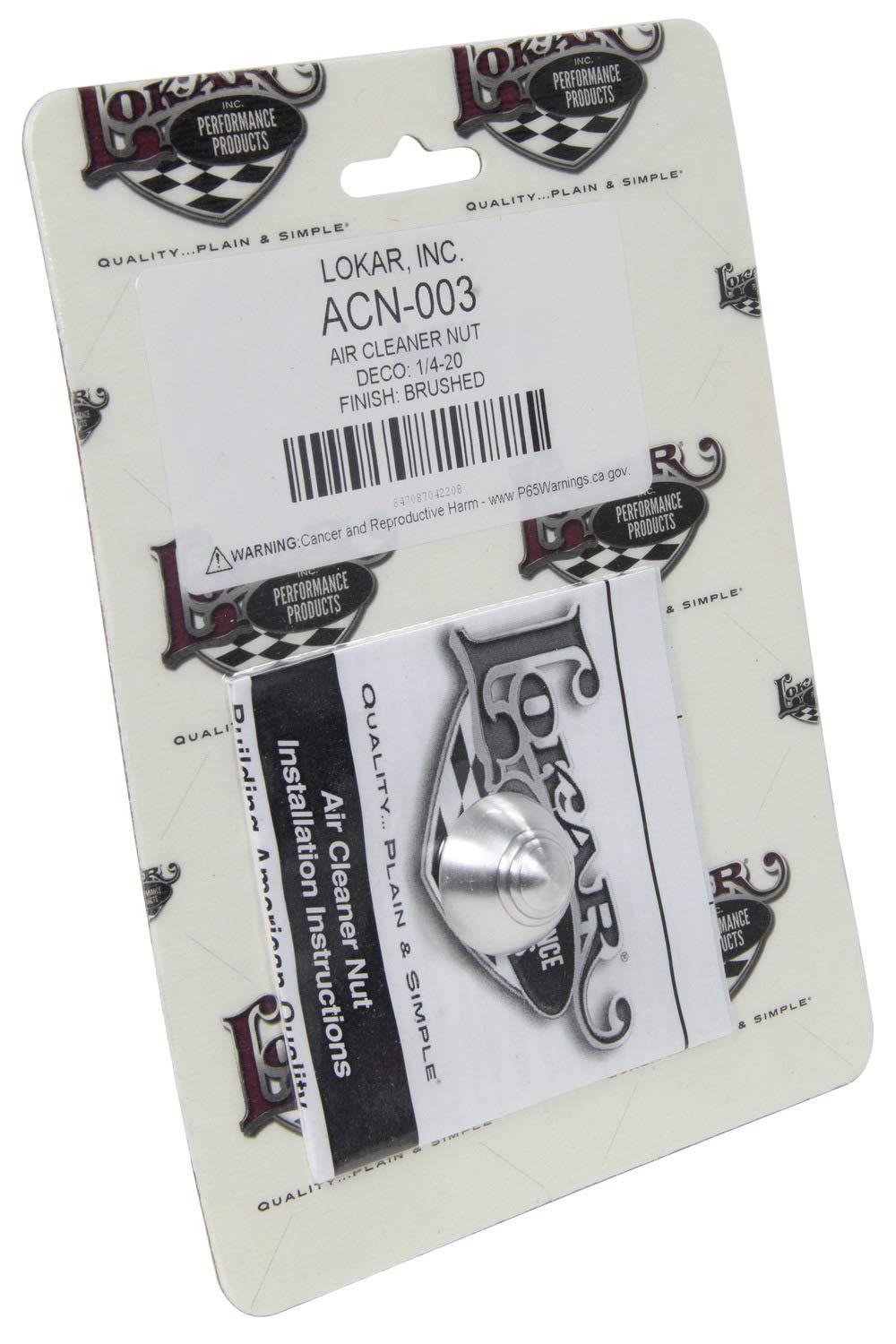 LOKAR ACN-003 Performance Products Air Cleaner Nut - Deco -1/4-20 -Brushed - High quality product image showing LOKAR ACN-003 Performance Products Air Cleaner Nut - Deco -1/4-20 -Brushed details and features