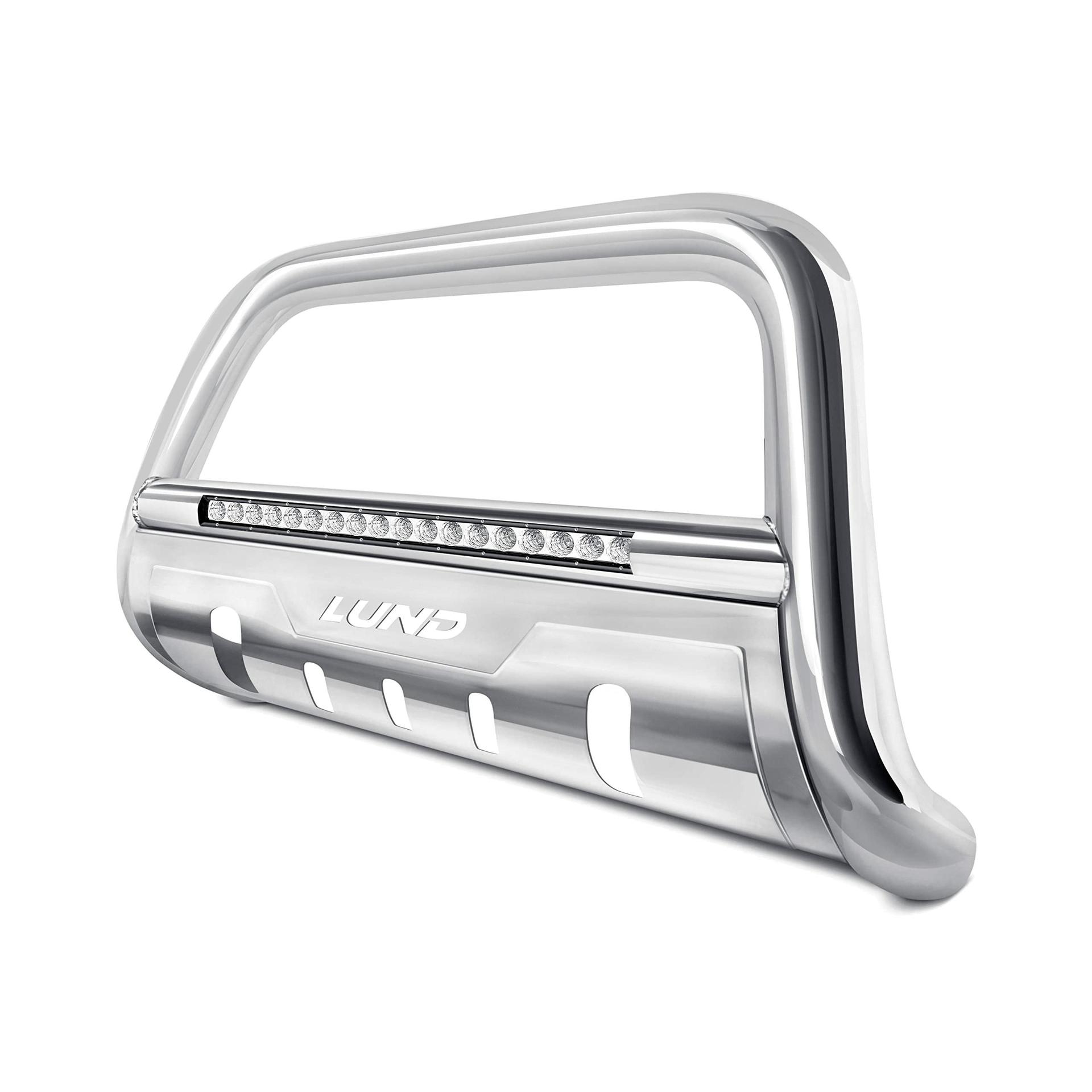 LUND 47021300 Bull Bar with LED Light Bar and Wiring for 2019 Ford Ranger, Polished Stainless - High quality product image showing LUND 47021300 Bull Bar with LED Light Bar and Wiring for 2019 Ford Ranger, Polished Stainless details and features