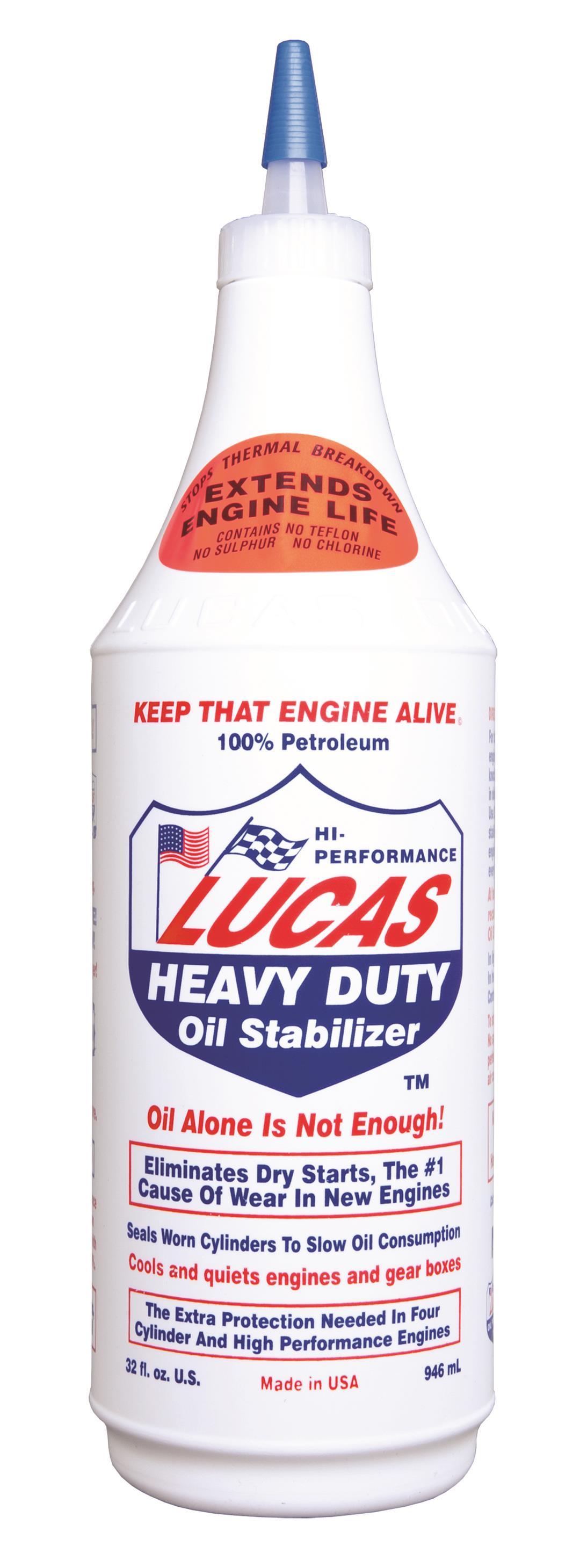 LUCAS OIL 10001 Oil Additive; Heavy Duty; Use With Synthetic Oil; Use To Eliminate Dry Starts And Reduce Friction/ Heat/ Wear In Any Type Of Engine; 1 Quart Bottle; Single - High quality product image showing LUCAS OIL 10001 Oil Additive; Heavy Duty; Use With Synthetic Oil; Use To Eliminate Dry Starts And Reduce Friction/ Heat/ Wear In Any Type Of Engine; 1 Quart Bottle; Single details and features