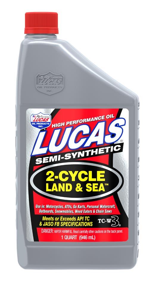LUCAS OIL 10467 LAND & SEA 2-CYCLE OIL/6X, Used For 2-Stroke Engines; Semi-Synthetic; 1 Quart Bottle; Single - The Twister Group Tools product