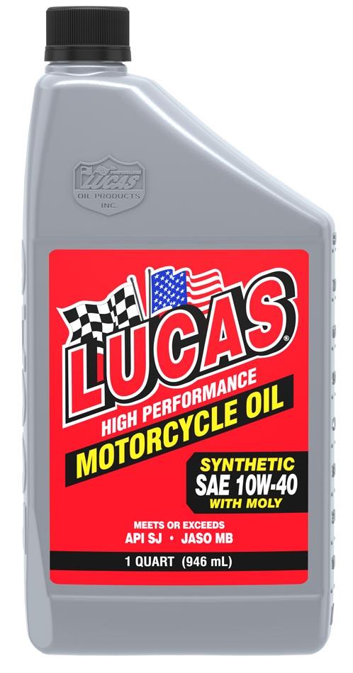 LUCAS OIL 10777 High Performance Synthetic SAE 10W-40 4T Motorcycle Oil with Moly - 1 Quart - High quality product image showing LUCAS OIL 10777 High Performance Synthetic SAE 10W-40 4T Motorcycle Oil with Moly - 1 Quart details and features