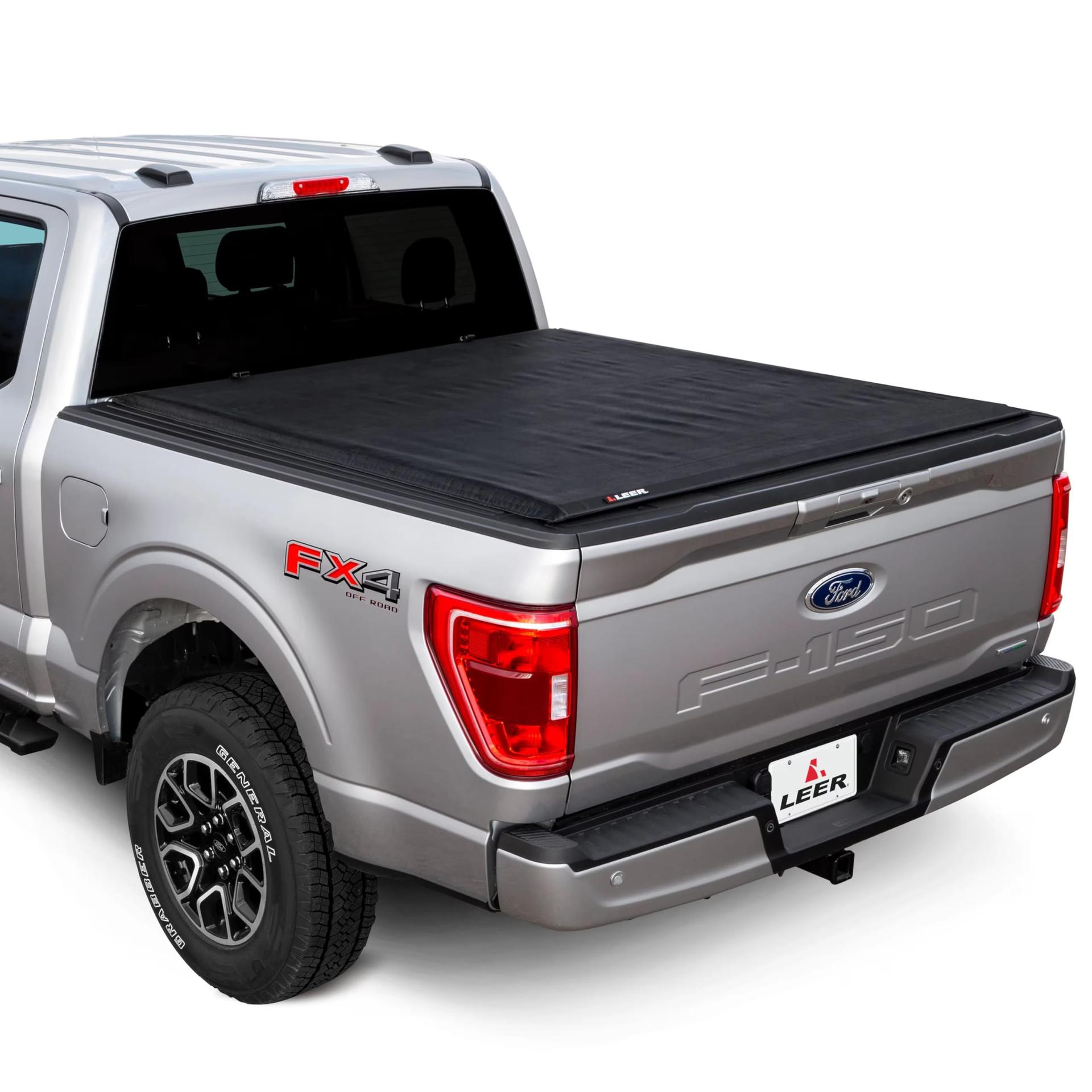 LEER 610169 SR250 Soft Rolling Truck Bed Tonneau Cover, Fits Ford F-150, Years 2015-2024, 66 INCH Truck Bed, Black - High quality product image showing LEER 610169 SR250 Soft Rolling Truck Bed Tonneau Cover, Fits Ford F-150, Years 2015-2024, 66 INCH Truck Bed, Black details and features