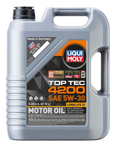 LIQUI MOLY 2011 Top Tec 4200 SAE 5W-30 Longlife Motor Oil - 5 Liter - High quality product image showing LIQUI MOLY 2011 Top Tec 4200 SAE 5W-30 Longlife Motor Oil - 5 Liter details and features