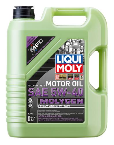 LIQUI MOLY 20232 MOLYGEN NEW GENERATION 5W-40, SAE 5W-40; Synthetic; 5 Liter Jug; Single - The Twister Group Tools product