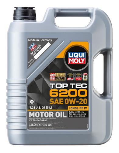 LIQUI MOLY 20238 Oil; Top Tec 6200; SAE 0W-20; Synthetic; 5 Liter Jug