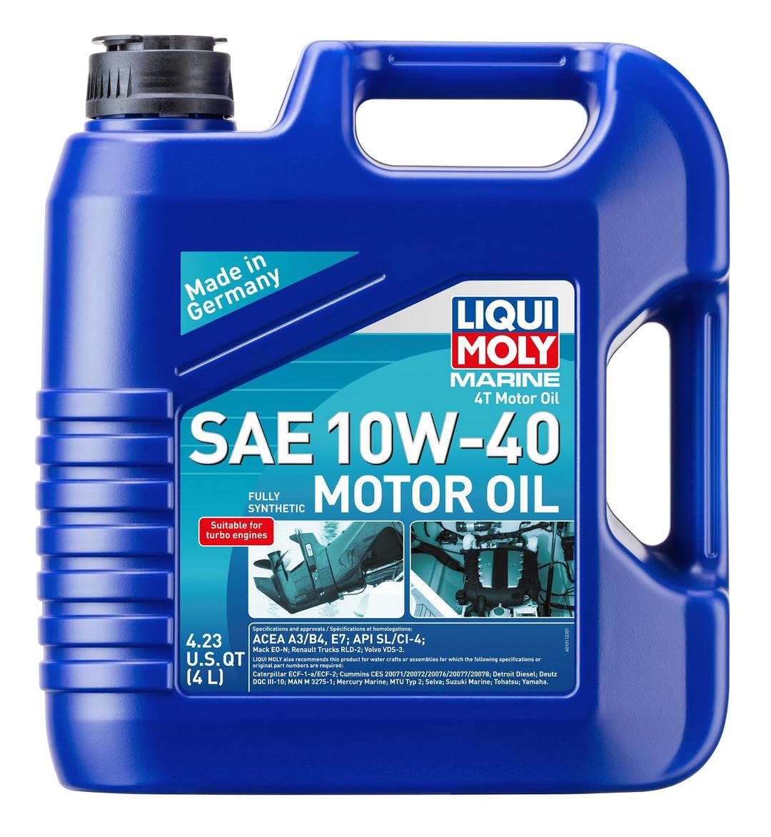 LIQUI MOLY 20508 Oil; Marine 4T; SAE 10W-40; Synthetic; 4 Liter Jug - The Twister Group Tools product