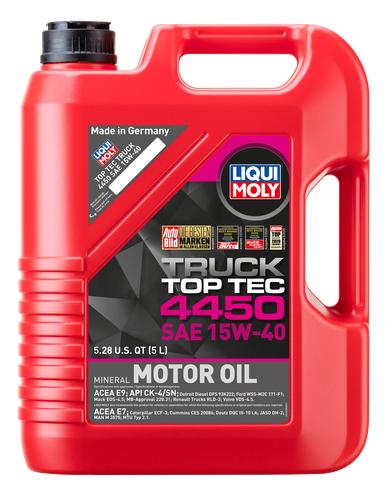 LIQUI MOLY 22038 TOP TEC TRUCK 4450 15W-40, SAE 15W-40; 5 Liter Jug; Single - High quality product image showing LIQUI MOLY 22038 TOP TEC TRUCK 4450 15W-40, SAE 15W-40; 5 Liter Jug; Single details and features