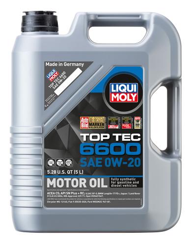 LIQUI MOLY 22046 Top Tec 6600 SAE 0W-20 Synthetic Motor Oil, 5 Liter - High quality product image showing LIQUI MOLY 22046 Top Tec 6600 SAE 0W-20 Synthetic Motor Oil, 5 Liter details and features