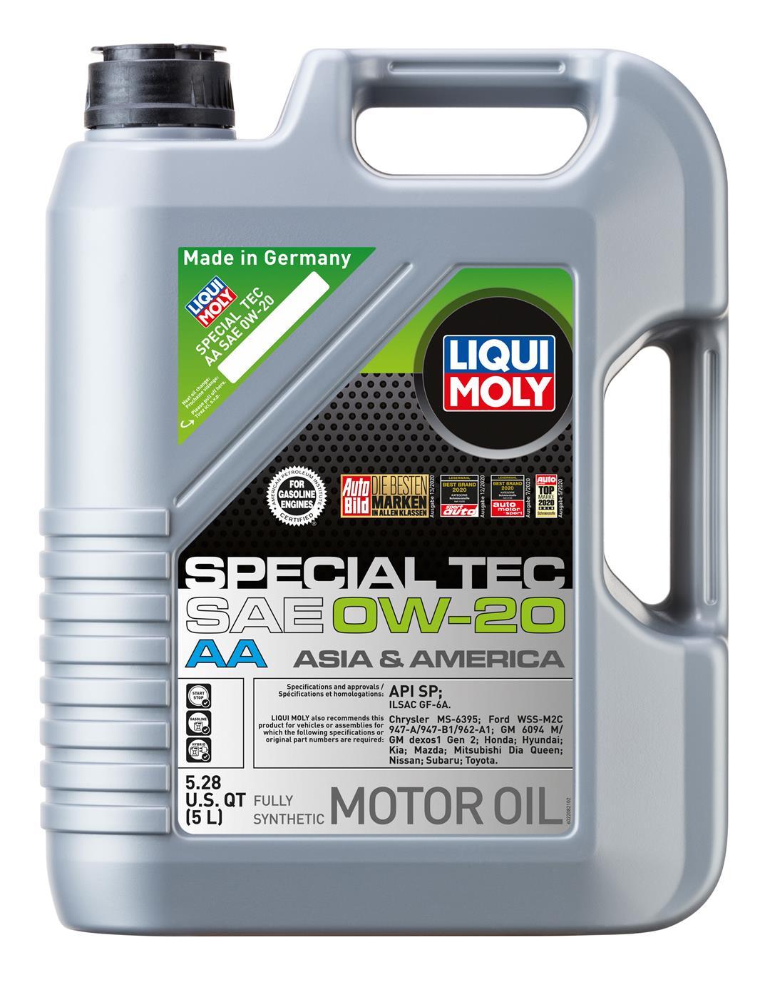 LIQUI MOLY 2208 0W-20 Special Tec AA Motor Oil, 5 L - High quality product image showing LIQUI MOLY 2208 0W-20 Special Tec AA Motor Oil, 5 L details and features