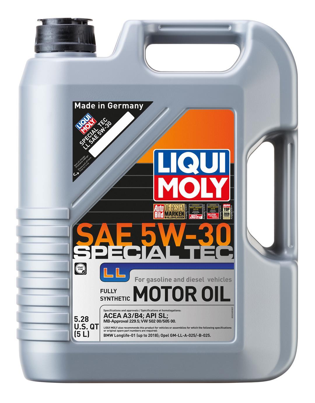 LIQUI MOLY 2249 Oil; Special Tec; SAE 5W-30; Synthetic; 5 Liter Jug; Single - The Twister Group Tools product