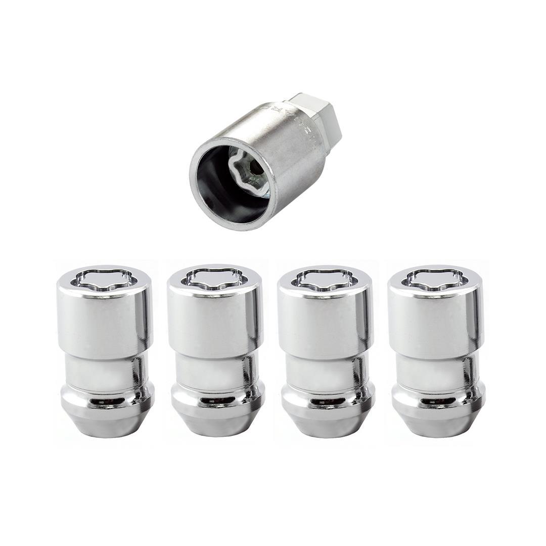 MCGARD 24137 Chrome Cone Seat Wheel Locks (M12 x 1.5 Thread Size) - Set of 4 Locks and 1 Key - High quality product image showing MCGARD 24137 Chrome Cone Seat Wheel Locks (M12 x 1.5 Thread Size) - Set of 4 Locks and 1 Key details and features