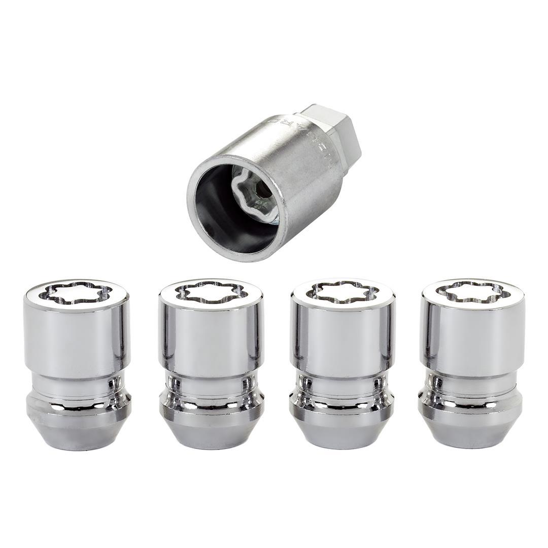 MCGARD 24154 Chrome Cone Seat Wheel Locks (M12 x 1.25 Thread Size) - 4 Locks / 1 Key - High quality product image showing MCGARD 24154 Chrome Cone Seat Wheel Locks (M12 x 1.25 Thread Size) - 4 Locks / 1 Key details and features