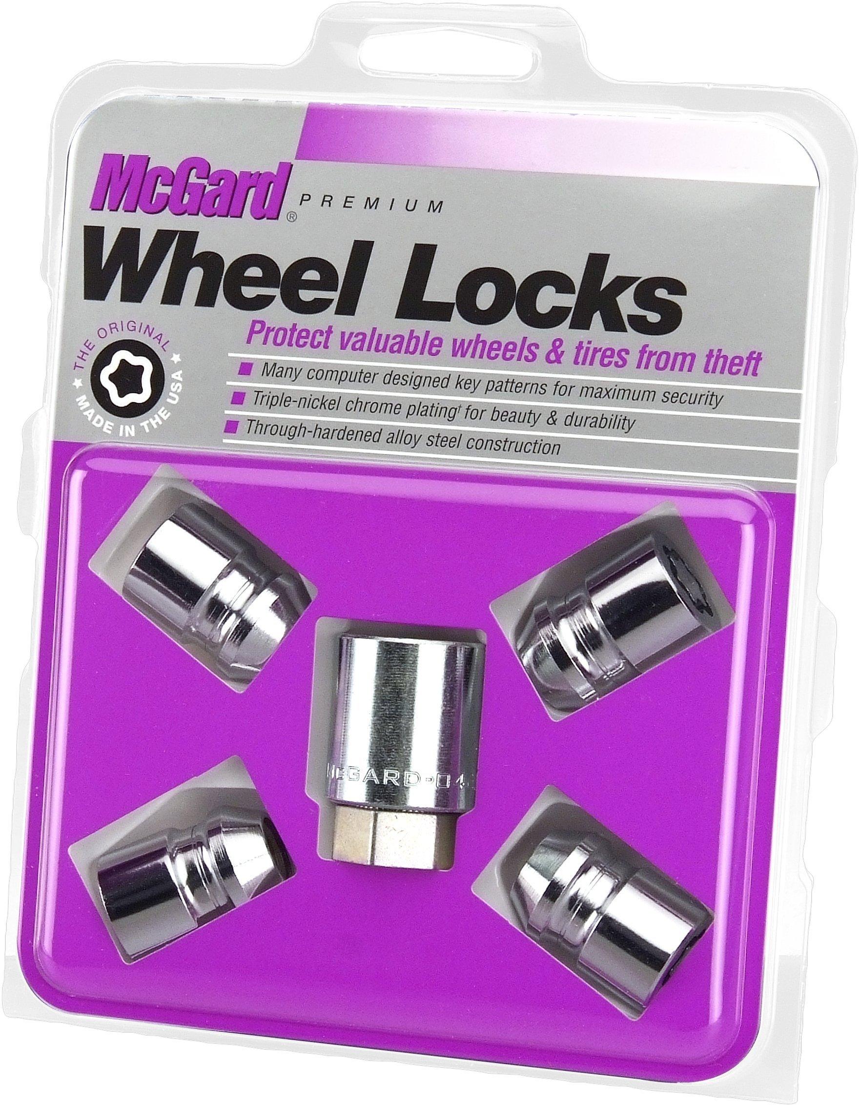 MCGARD 24193 Chrome Cone Seat Wheel Locks (1/2 INCH - 20 Thread Size), 4 Locks / 1 Key - High quality product image showing MCGARD 24193 Chrome Cone Seat Wheel Locks (1/2 INCH - 20 Thread Size), 4 Locks / 1 Key details and features