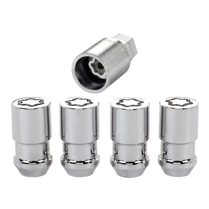 MCGARD 24198 Chrome Cone Seat Wheel Locks (1/2 INCH - 20 Thread Size) - Set of 4