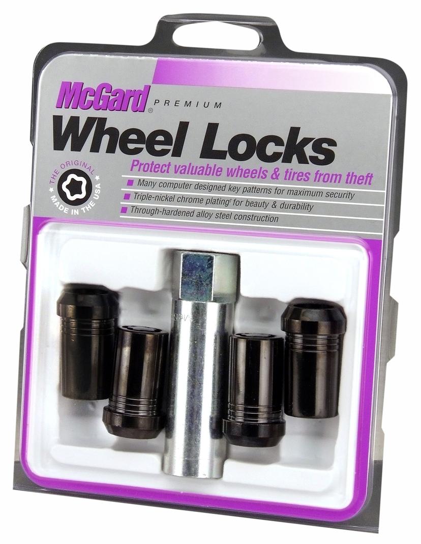 MCGARD 25112 Black (M14 x 1.5 Thread Size) Tuner Style Cone Seat Wheel Lock (Set of 4)
