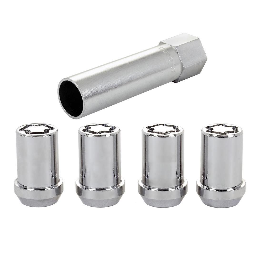MCGARD 25254 Chrome Tuner Style Cone Seat Wheel Locks (M12 x 1.25 Thread Size) - Set of 4 - High quality product image showing MCGARD 25254 Chrome Tuner Style Cone Seat Wheel Locks (M12 x 1.25 Thread Size) - Set of 4 details and features