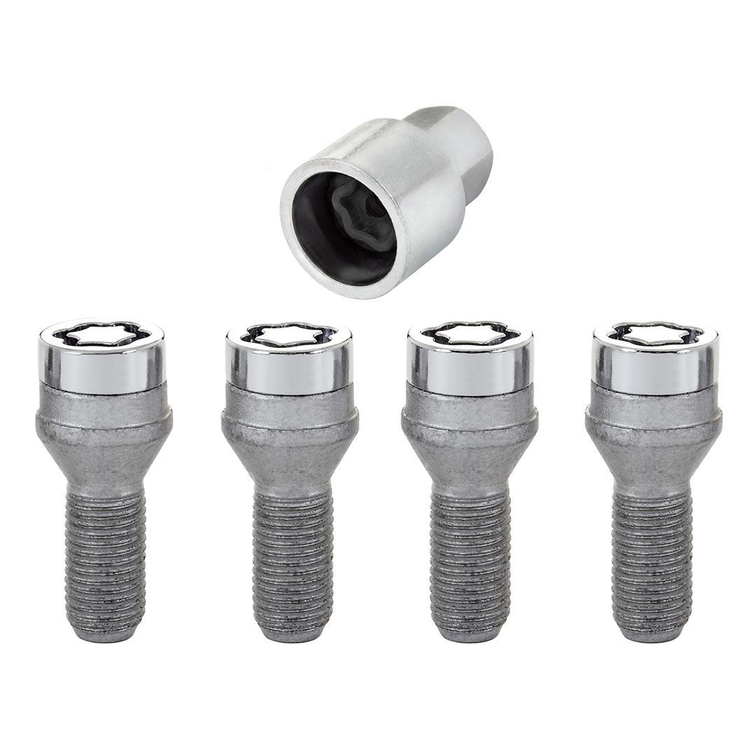 MCGARD 27222 Chrome Bolt Style Cone Seat Wheel Locks (M14 x 1.5) - Set of 4 - High quality product image showing MCGARD 27222 Chrome Bolt Style Cone Seat Wheel Locks (M14 x 1.5) - Set of 4 details and features