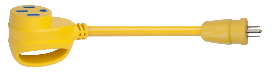 MARINCO 1550ARV 15 Amp, 125V Straight-Blade Male Plug to 50 Amp, 125/250V 3-Pole 4-Wire Female Side Dogbone Adapter - High quality product image showing MARINCO 1550ARV 15 Amp, 125V Straight-Blade Male Plug to 50 Amp, 125/250V 3-Pole 4-Wire Female Side Dogbone Adapter details and features