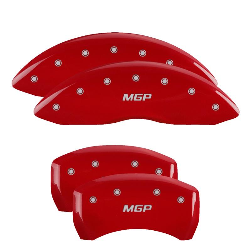 MGP CALIPER 11221SMGPRD Red Powder Coat Finish, Silver Characters, Set of 4