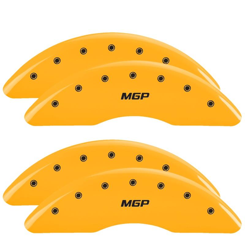 MGP CALIPER 14258SMGPYL Yellow Powder Coat Finish, Black Characters, Set of 4