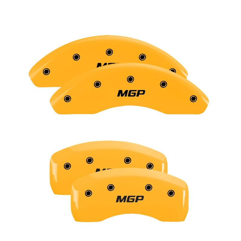 MGP CALIPER 16244SMGPYL Yellow Powder Coat Finish, Black Characters, Set of 4