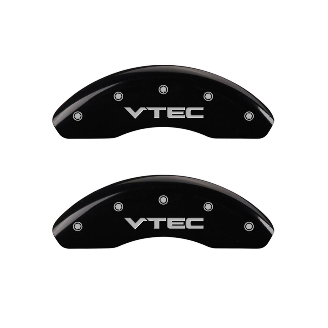 MGP CALIPER 20220SVTCBK Black Powder Coat Finish Front and Rear Caliper Cover, Set of 4 (Vtech Silver Characters, Engraved) - The Twister Group Tools product