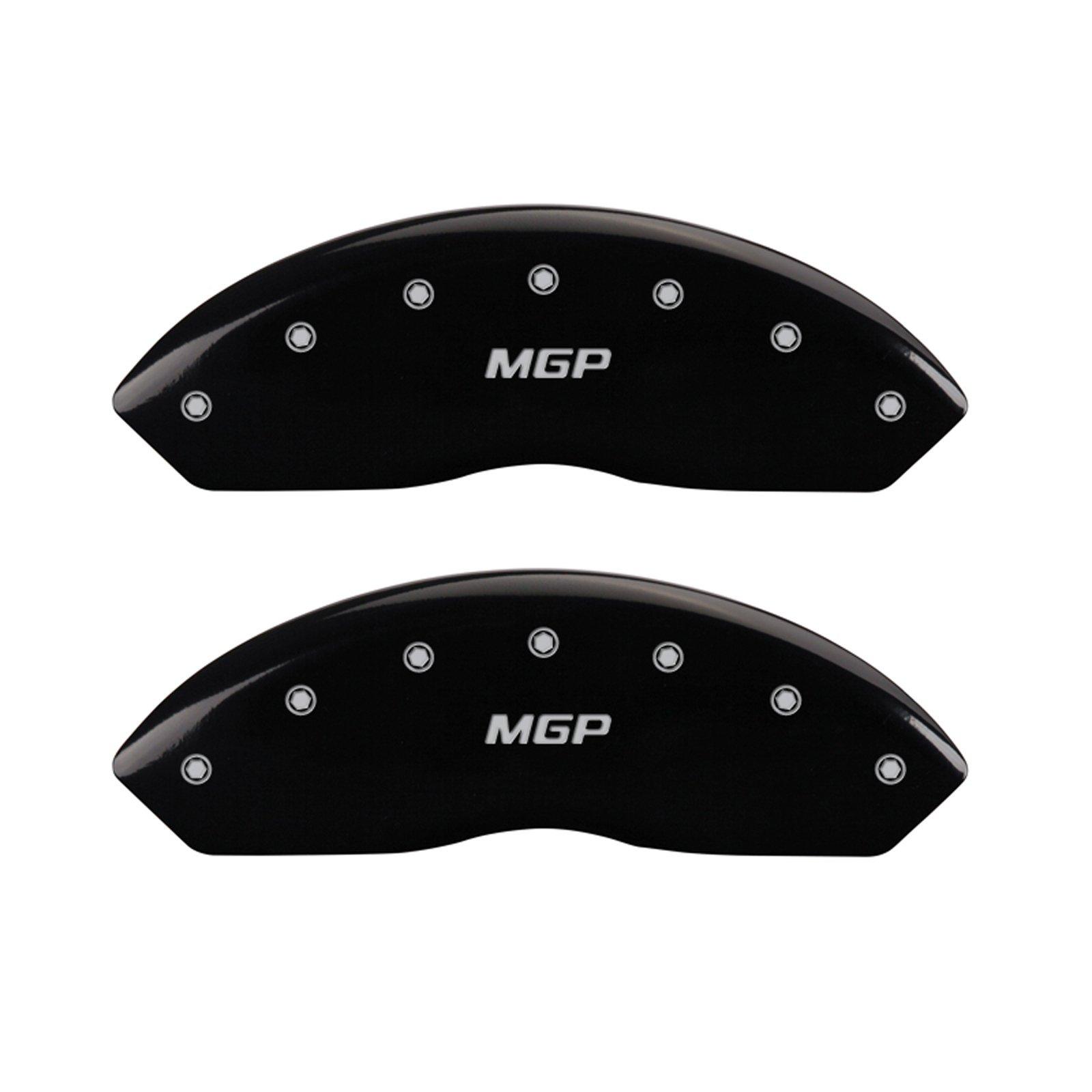 MGP CALIPER 23219SMGPBK Black Powder Coat Finish MGPFT Engraved Caliper Cover with Silver Characters (Set of 4) - High quality product image showing MGP CALIPER 23219SMGPBK Black Powder Coat Finish MGPFT Engraved Caliper Cover with Silver Characters (Set of 4) details and features